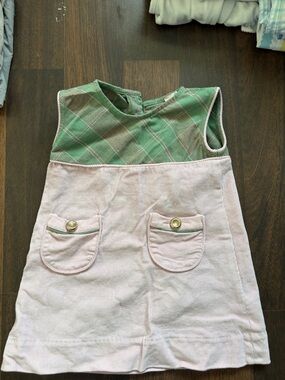 The Beaufort Bonnet Company Pink and Green Girls Casual Dress
